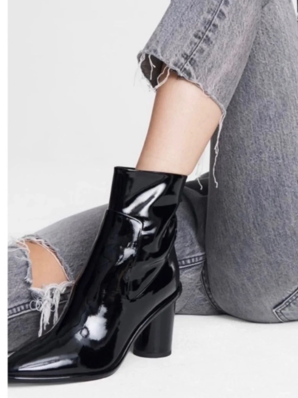 RAG & BONE Wiley Boot in Black Patent EU 37